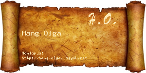 Hang Olga névjegykártya